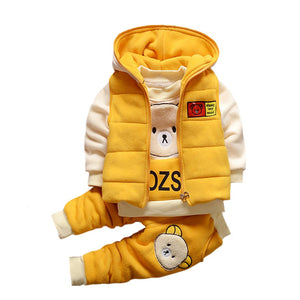 Baby Boys Girls Christmas Autumn Warm WaistCoat + Sweatshirt + Pants 3Pcs Infant Kids Children Sports Suit Toddler Clothes W168