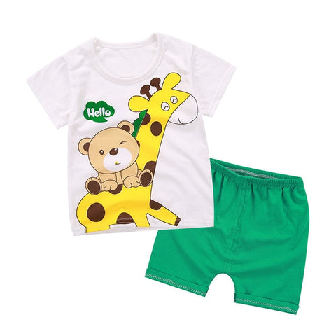 Summer children clothing sets cartoon toddler girls clothing sets top+pant 2Pcs/sets kids casual boys clothes sport suits outfit