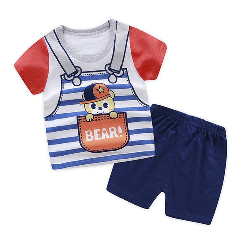 Summer children clothing sets cartoon toddler girls clothing sets top+pant 2Pcs/sets kids casual boys clothes sport suits outfit