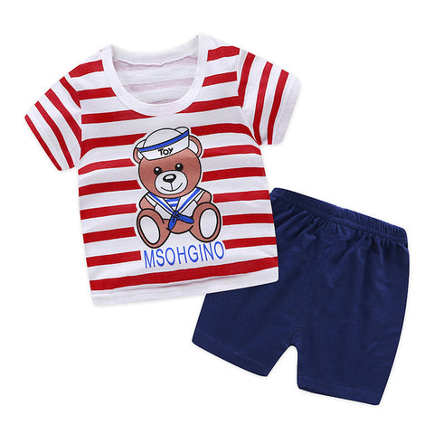 Summer children clothing sets cartoon toddler girls clothing sets top+pant 2Pcs/sets kids casual boys clothes sport suits outfit