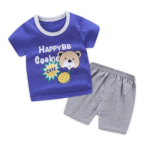 Summer children clothing sets cartoon toddler girls clothing sets top+pant 2Pcs/sets kids casual boys clothes sport suits outfit