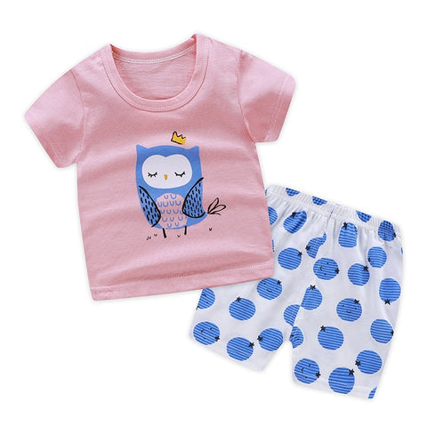 Summer children clothing sets cartoon toddler girls clothing sets top+pant 2Pcs/sets kids casual boys clothes sport suits outfit