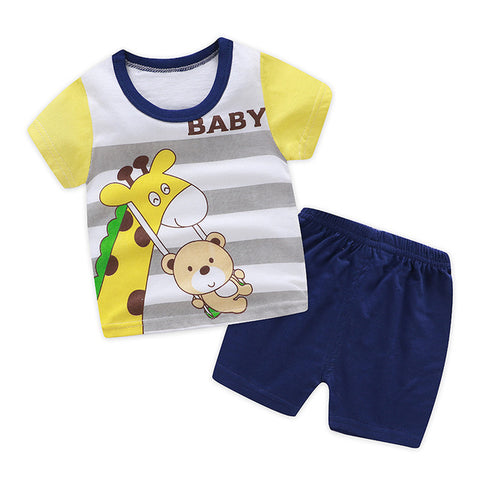 Summer children clothing sets cartoon toddler girls clothing sets top+pant 2Pcs/sets kids casual boys clothes sport suits outfit