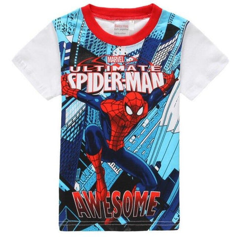 Summer Marvel T-shirt Kids Clothing Super hero T shirt Clothes Captain America Batman Spiderman Superman T shirt Boys Clothing