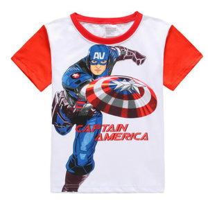 Summer Marvel T-shirt Kids Clothing Super hero T shirt Clothes Captain America Batman Spiderman Superman T shirt Boys Clothing