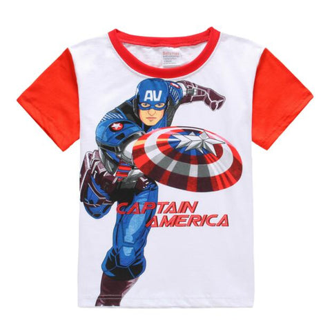 Summer Marvel T-shirt Kids Clothing Super hero T shirt Clothes Captain America Batman Spiderman Superman T shirt Boys Clothing