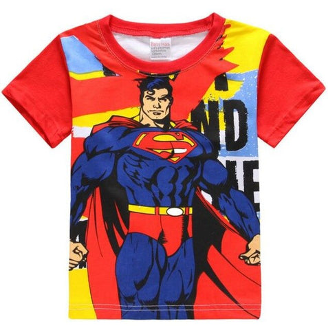 Summer Marvel T-shirt Kids Clothing Super hero T shirt Clothes Captain America Batman Spiderman Superman T shirt Boys Clothing