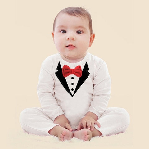 Toddler Boys Gentleman Suit Long-sleeved Baby Jumpsuit Newborn Clothing Children's Casual Sets Infant Kids Clothes For 1 2 years