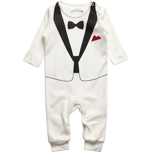 Toddler Boys Gentleman Suit Long-sleeved Baby Jumpsuit Newborn Clothing Children's Casual Sets Infant Kids Clothes For 1 2 years