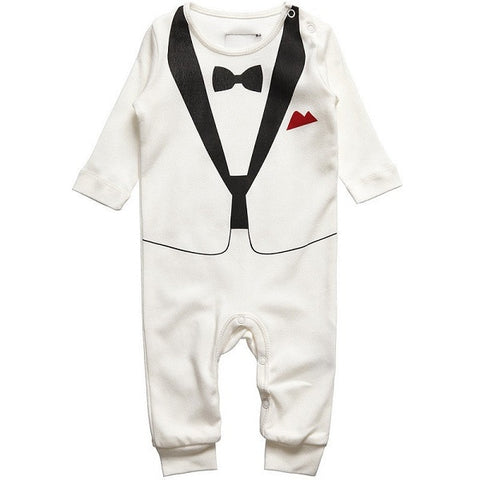 Toddler Boys Gentleman Suit Long-sleeved Baby Jumpsuit Newborn Clothing Children's Casual Sets Infant Kids Clothes For 1 2 years