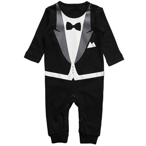 Toddler Boys Gentleman Suit Long-sleeved Baby Jumpsuit Newborn Clothing Children's Casual Sets Infant Kids Clothes For 1 2 years