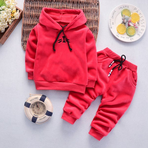 Children Clothing Autumn Winter Boys Girls Clothes 2pcs Outfits Kids Clothes Christmas Costume Suit Girls Velvet Clothing Sets