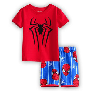 Summer Marvel T-shirt Kids Clothing Super hero Casual Clothes set cartoon Batman Spiderman cotton T shirt Boys Clothes