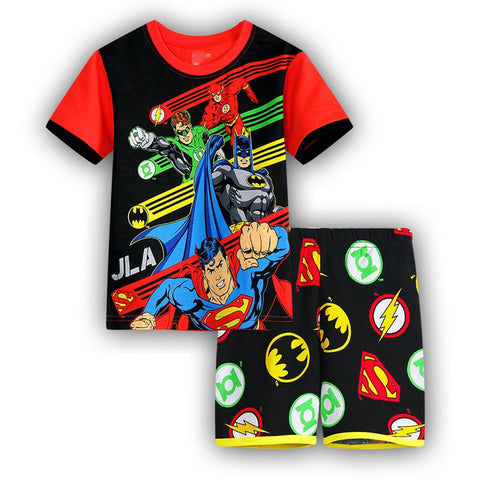 Summer Marvel T-shirt Kids Clothing Super hero Casual Clothes set cartoon Batman Spiderman cotton T shirt Boys Clothes