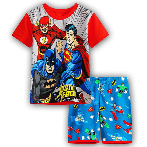 Summer Marvel T-shirt Kids Clothing Super hero Casual Clothes set cartoon Batman Spiderman cotton T shirt Boys Clothes