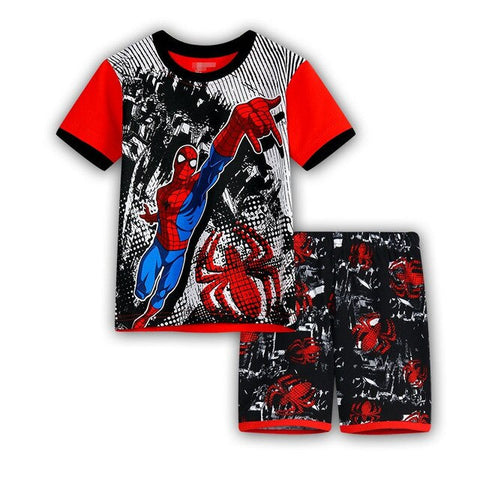 Summer Marvel T-shirt Kids Clothing Super hero Casual Clothes set cartoon Batman Spiderman cotton T shirt Boys Clothes