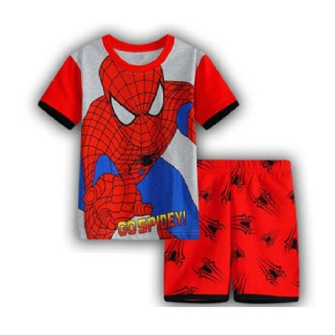 Summer Marvel T-shirt Kids Clothing Super hero Casual Clothes set cartoon Batman Spiderman cotton T shirt Boys Clothes