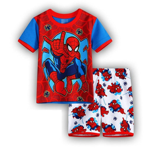 Summer Marvel T-shirt Kids Clothing Super hero Casual Clothes set cartoon Batman Spiderman cotton T shirt Boys Clothes