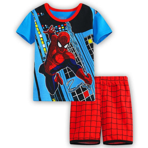 Summer Marvel T-shirt Kids Clothing Super hero Casual Clothes set cartoon Batman Spiderman cotton T shirt Boys Clothes