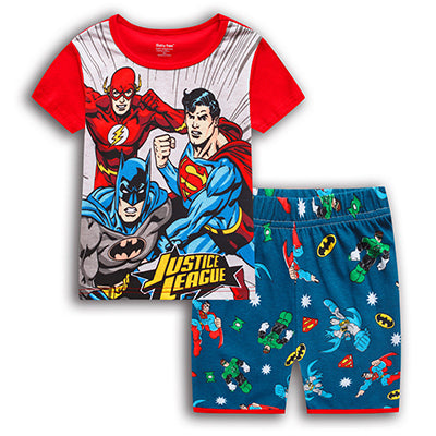 Summer Marvel T-shirt Kids Clothing Super hero Casual Clothes set cartoon Batman Spiderman cotton T shirt Boys Clothes