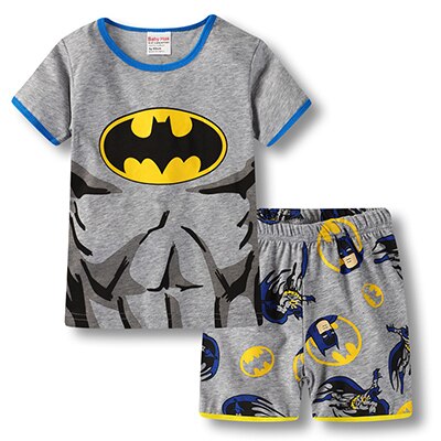 Summer Marvel T-shirt Kids Clothing Super hero Casual Clothes set cartoon Batman Spiderman cotton T shirt Boys Clothes