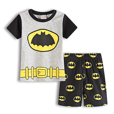 Summer Marvel T-shirt Kids Clothing Super hero Casual Clothes set cartoon Batman Spiderman cotton T shirt Boys Clothes