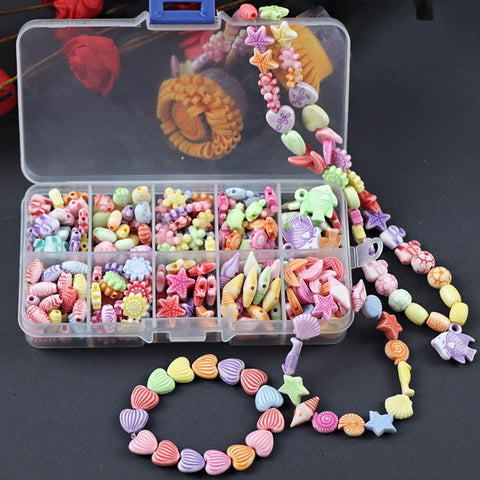 200pcs Beads Toys For Children DIY Hand-made Necklaces Bracelets Girl Kids Toddler Beaded Puzzles Educational Toy Free Shipping