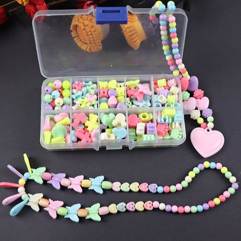 200pcs Beads Toys For Children DIY Hand-made Necklaces Bracelets Girl Kids Toddler Beaded Puzzles Educational Toy Free Shipping