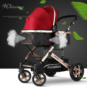 High landscape baby stroller can sit four wheel shock absorber folding two-way bb baby child baby stroller