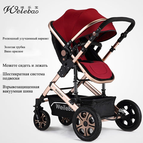 High landscape baby stroller can sit four wheel shock absorber folding two-way bb baby child baby stroller