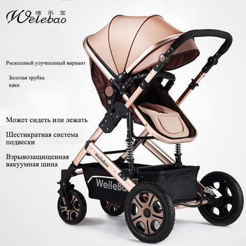 High landscape baby stroller can sit four wheel shock absorber folding two-way bb baby child baby stroller