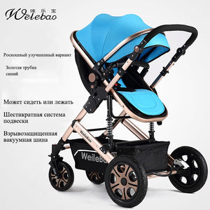 High landscape baby stroller can sit four wheel shock absorber folding two-way bb baby child baby stroller