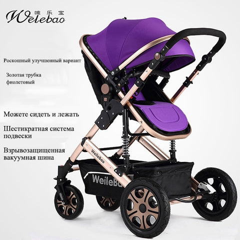 High landscape baby stroller can sit four wheel shock absorber folding two-way bb baby child baby stroller