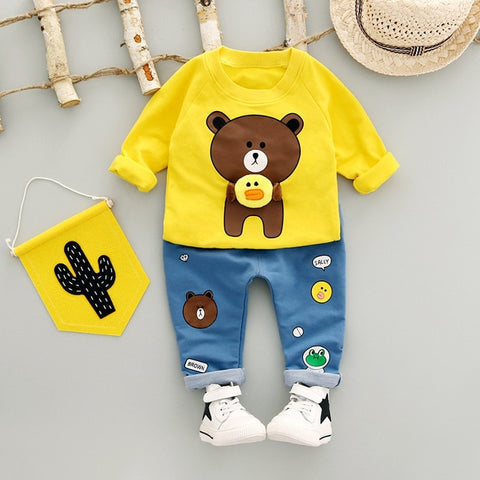 New Born Overalls Baby Clothes For Boys Striped Tshirt Baby Set Clothing  toddle boy Clothes tops + pants Tracksuit -40