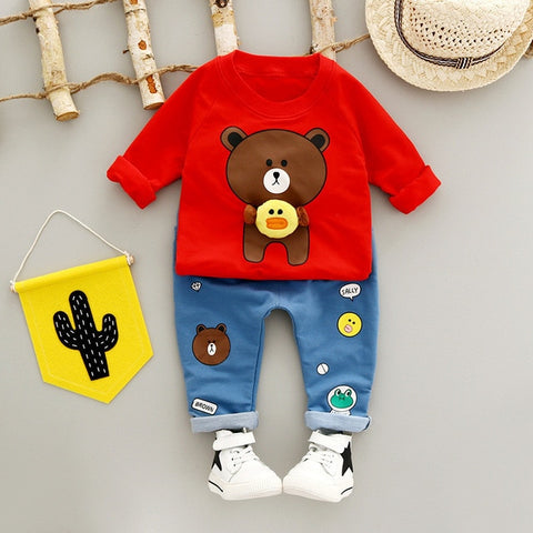 New Born Overalls Baby Clothes For Boys Striped Tshirt Baby Set Clothing  toddle boy Clothes tops + pants Tracksuit -40