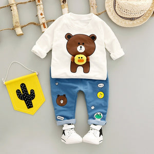 New Born Overalls Baby Clothes For Boys Striped Tshirt Baby Set Clothing  toddle boy Clothes tops + pants Tracksuit -40