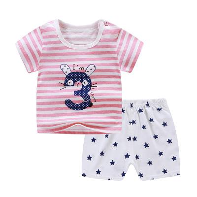 Summer Baby Kids Short Sleeves+Shorts Baby Boy Fashion Clothing Sets Baby Girl Lovely Clothing Outfits