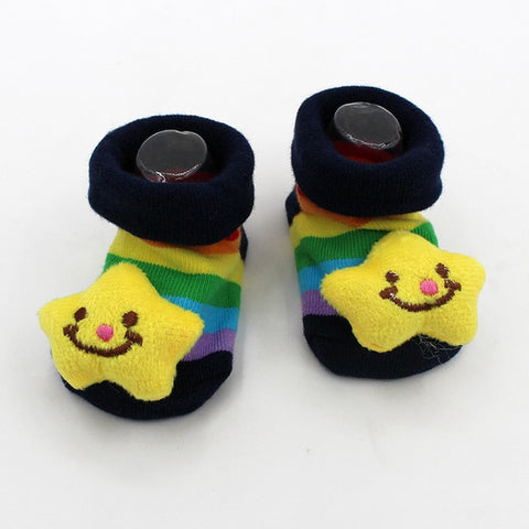 Excellent Quality Baby Girl Foot Socks Funny Happy Socks Newborn Rubber Anti Slip Socks