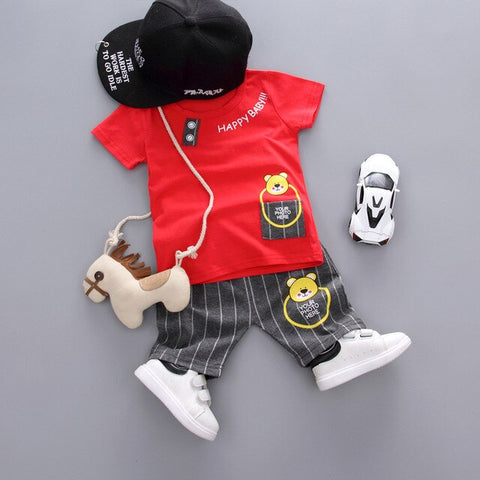 2019 Children Clothing Summer Baby Boys Clothes Set T-Shirt+Shorts 2 Pcs Suits Toddler Boys Clothes Kids Cotton Comfortable Sets