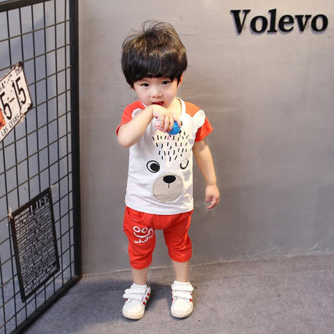 2019 Children Clothing Summer Baby Boys Clothes Set T-Shirt+Shorts 2 Pcs Suits Toddler Boys Clothes Kids Cotton Comfortable Sets