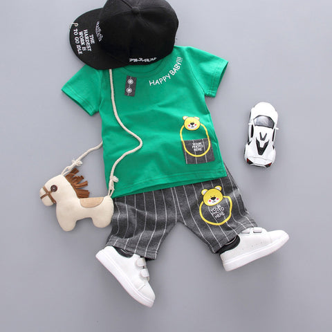 2019 Children Clothing Summer Baby Boys Clothes Set T-Shirt+Shorts 2 Pcs Suits Toddler Boys Clothes Kids Cotton Comfortable Sets