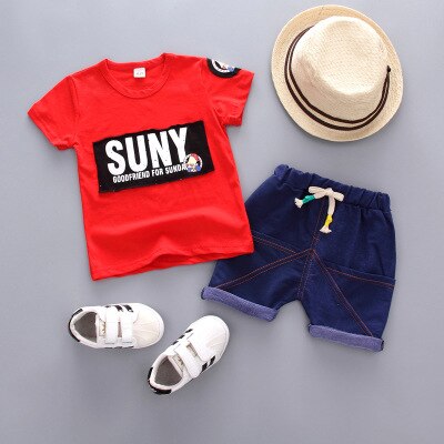 2019 Children Clothing Summer Baby Boys Clothes Set T-Shirt+Shorts 2 Pcs Suits Toddler Boys Clothes Kids Cotton Comfortable Sets