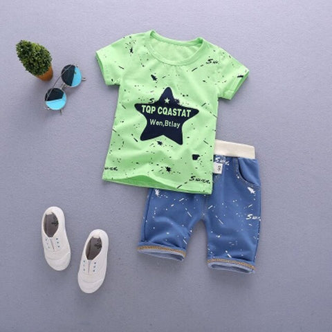 2019 Children Clothing Summer Baby Boys Clothes Set T-Shirt+Shorts 2 Pcs Suits Toddler Boys Clothes Kids Cotton Comfortable Sets