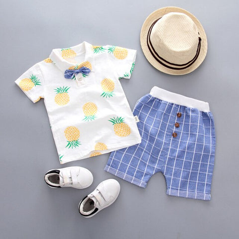 2019 Children Clothing Summer Baby Boys Clothes Set T-Shirt+Shorts 2 Pcs Suits Toddler Boys Clothes Kids Cotton Comfortable Sets