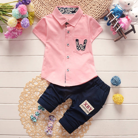 2019 Children Clothing Summer Baby Boys Clothes Set T-Shirt+Shorts 2 Pcs Suits Toddler Boys Clothes Kids Cotton Comfortable Sets