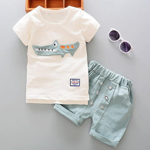 2019 Children Clothing Summer Baby Boys Clothes Set T-Shirt+Shorts 2 Pcs Suits Toddler Boys Clothes Kids Cotton Comfortable Sets