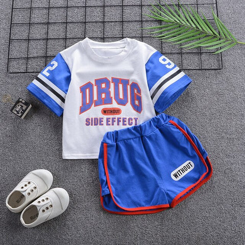 2019 Children Clothing Summer Baby Boys Clothes Set T-Shirt+Shorts 2 Pcs Suits Toddler Boys Clothes Kids Cotton Comfortable Sets