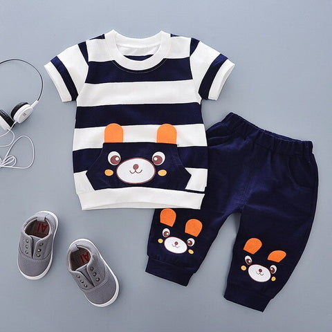 2019 Children Clothing Summer Baby Boys Clothes Set T-Shirt+Shorts 2 Pcs Suits Toddler Boys Clothes Kids Cotton Comfortable Sets