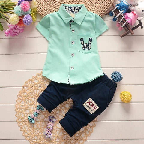 2019 Children Clothing Summer Baby Boys Clothes Set T-Shirt+Shorts 2 Pcs Suits Toddler Boys Clothes Kids Cotton Comfortable Sets