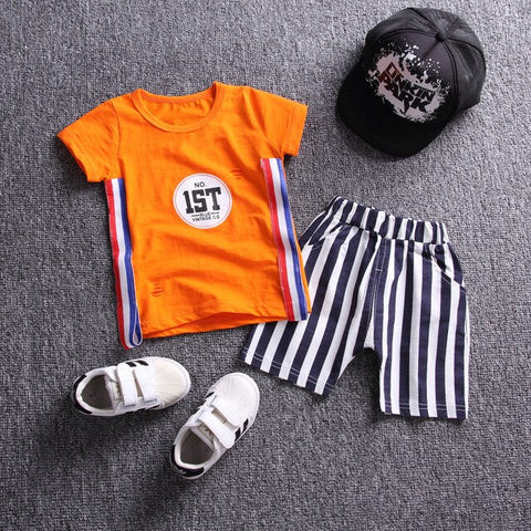 2019 Children Clothing Summer Baby Boys Clothes Set T-Shirt+Shorts 2 Pcs Suits Toddler Boys Clothes Kids Cotton Comfortable Sets